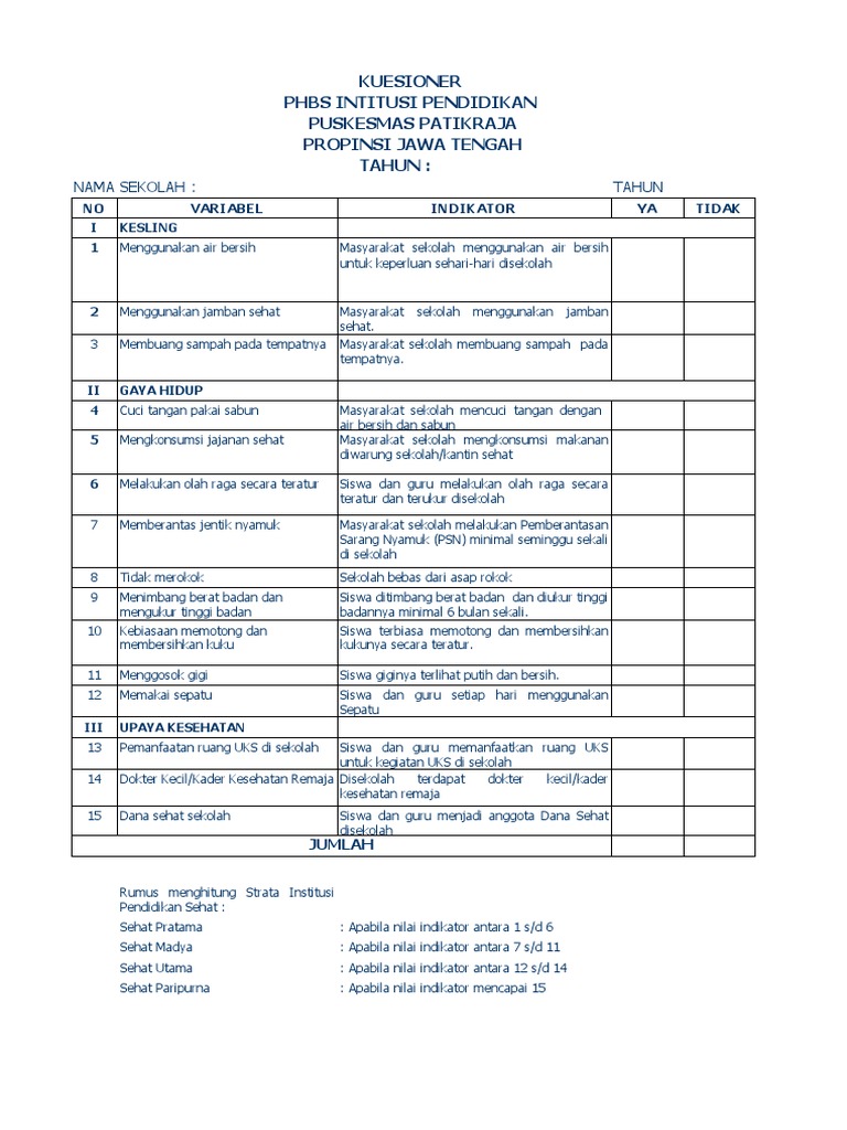 Form Phbs Ttu Rumah Ibadah Pdf