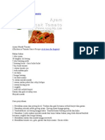 Resepi Ayam Masak Tomato