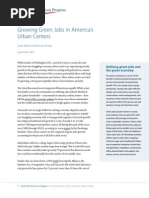 Growing Green Jobs in America's Urban Centers