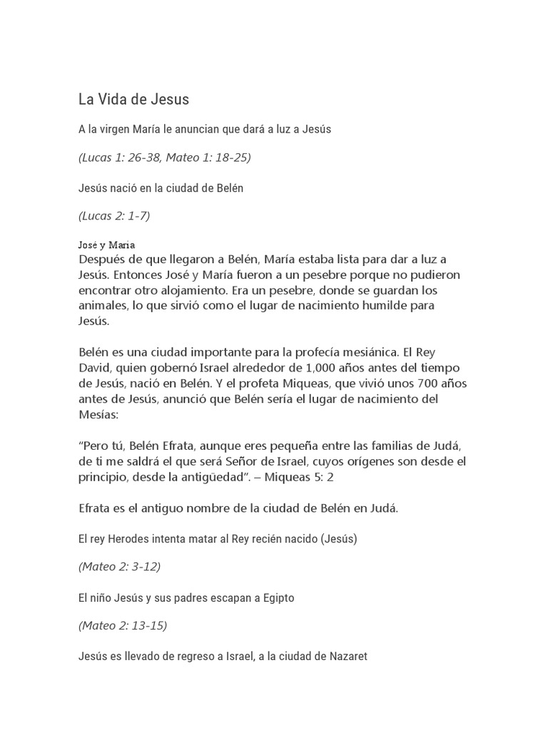 La Vida de Jesús para Niños | PDF | Jesús | María, madre de Jesús