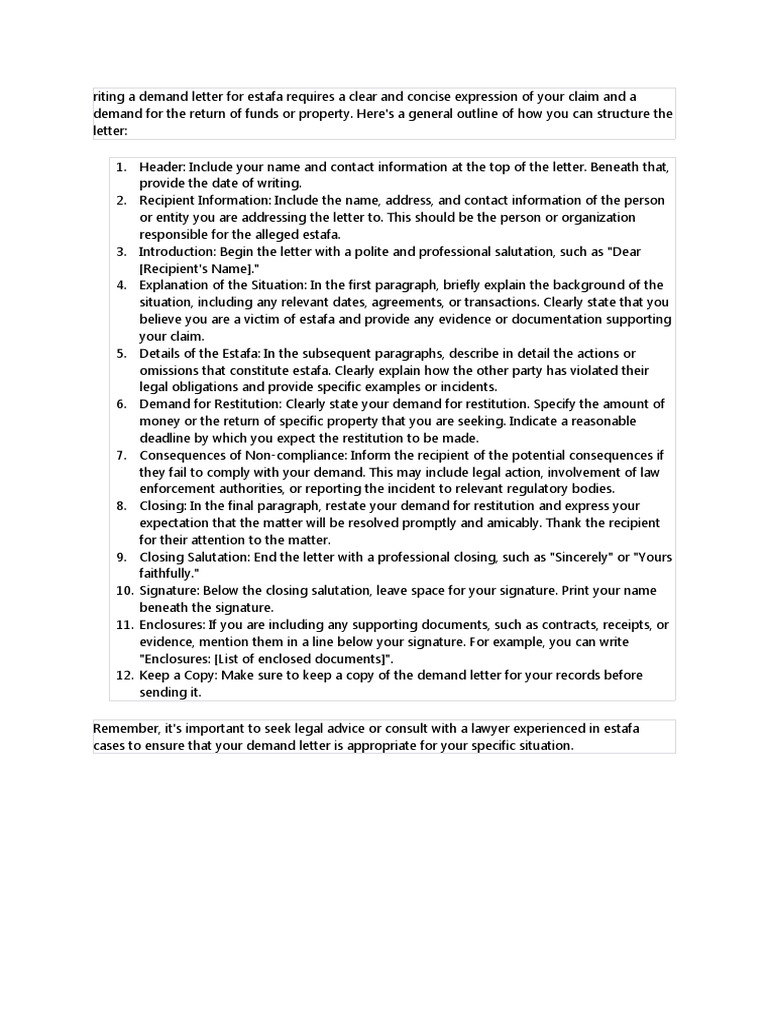 How To Write A Demand Letter | PDF | Fraud | Private Law