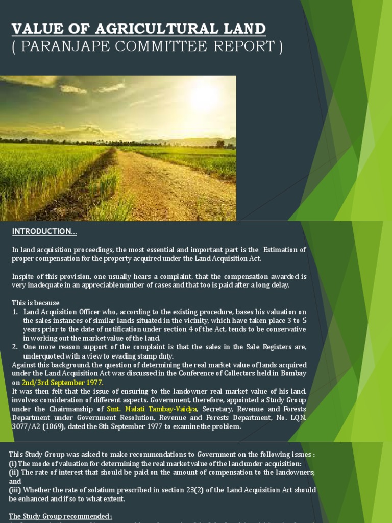 Value of Agricultural Property | PDF
