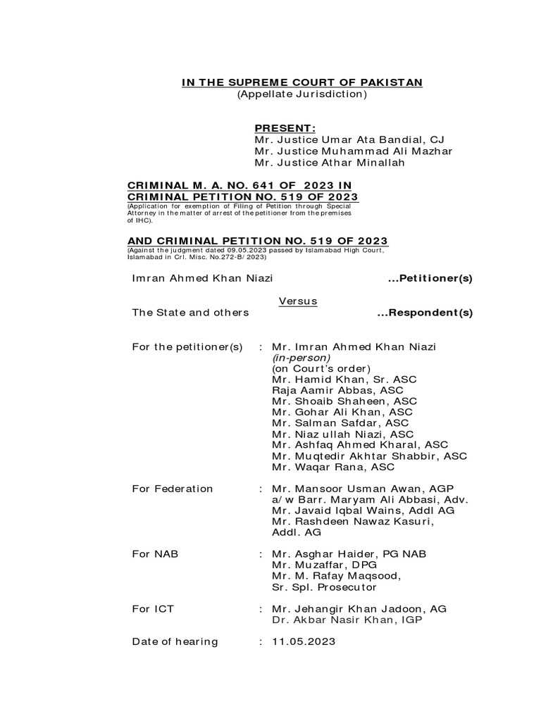 Crl.p. 519 2023 Detailed Order | PDF | Bail | Contempt Of Court