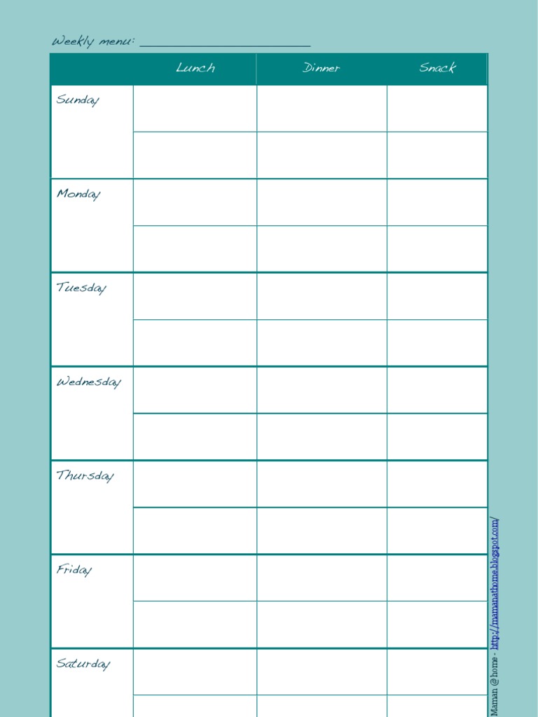 Weekly Menu | PDF