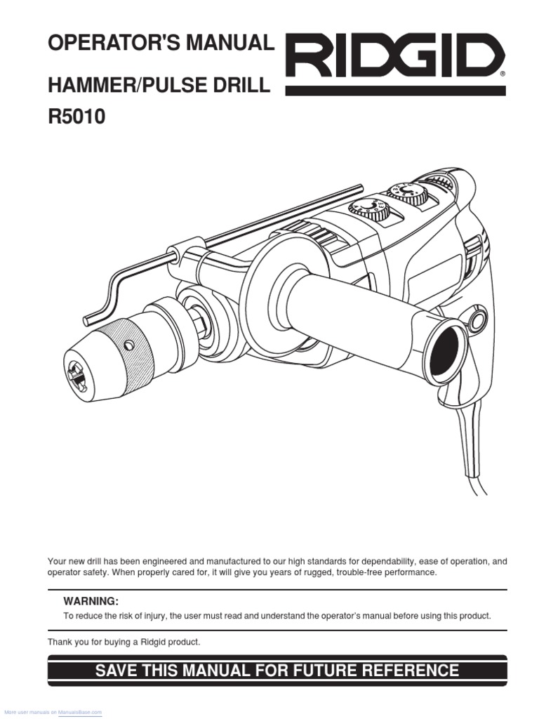 Manual RIDGID R5010 - ManualsBase.com | PDF | Drill | Electrical Connector