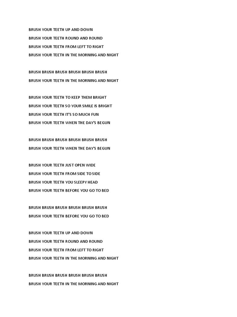 Brush Your Teeth Up and Down PDF