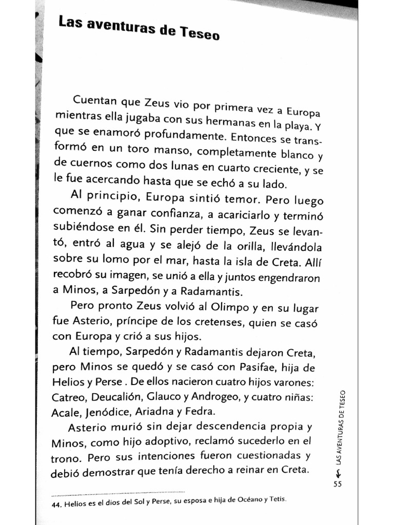 Mito de Teseo y El Minotauro | PDF