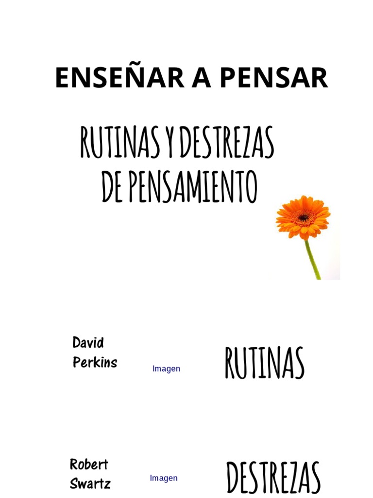 ENSEÑAR A PENSAR - Rutinas de Pensamiento | PDF