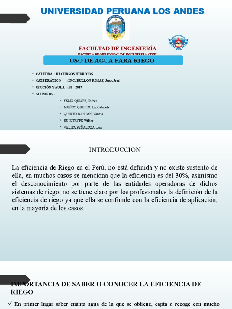 Usos de Agua para Riego | PDF | Riego | Agricultura
