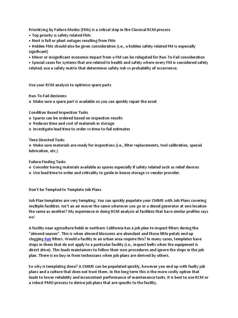RCM Basics | PDF
