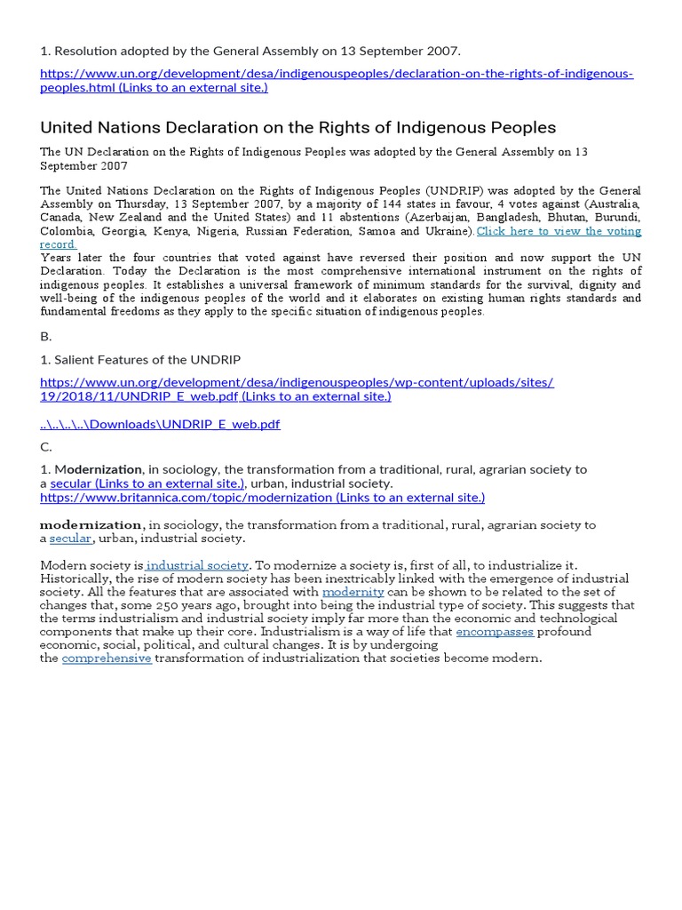 MODULE 6 A. UNDRIP, Economic Development and The Indigenous Peoples ...