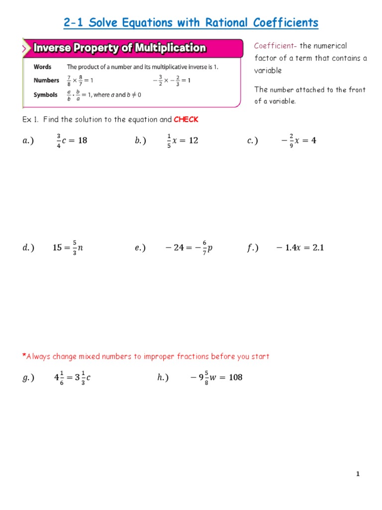 Notes - Equations in One Variable | PDF | Equations | Mathematical Analysis