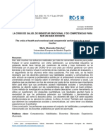 La Crisis de Salud, de Bienestar Emocional Y de Competencias para Ser Un Buen Docente