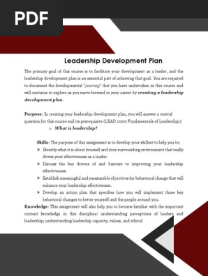 Leadership Development Plan - Assignment Outline 