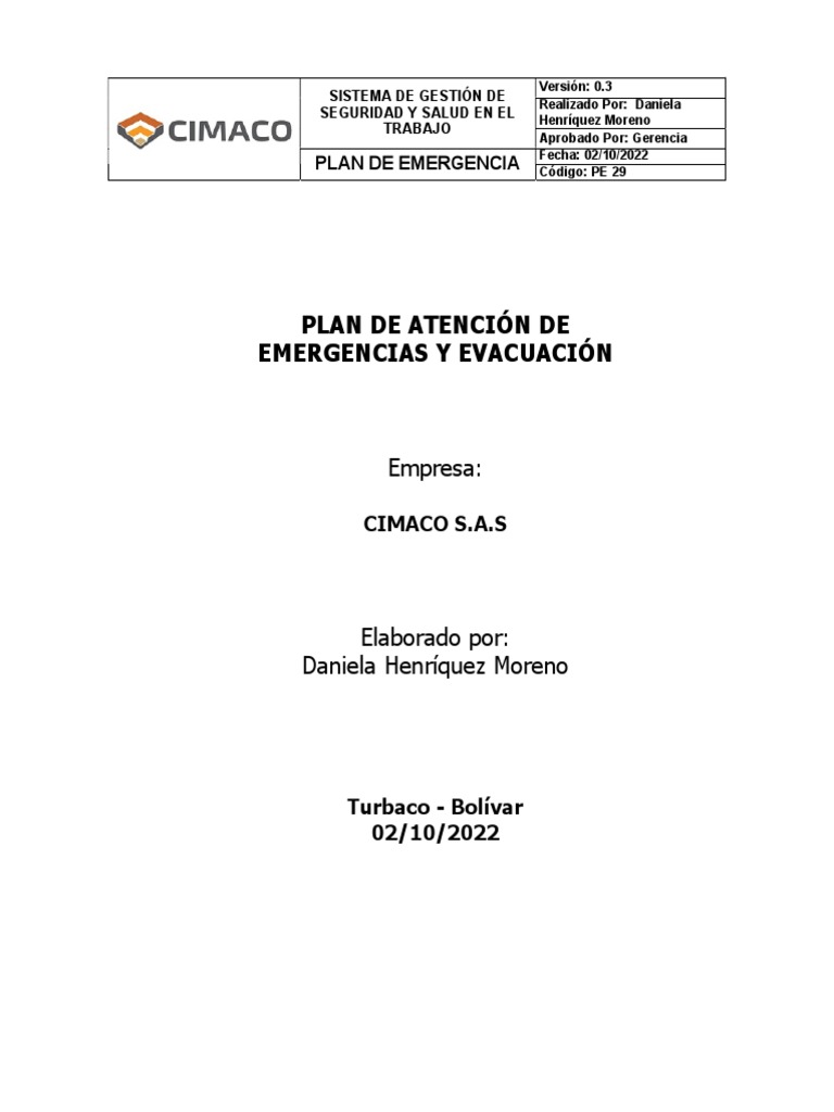 Plan de Emergencia 2022 | PDF