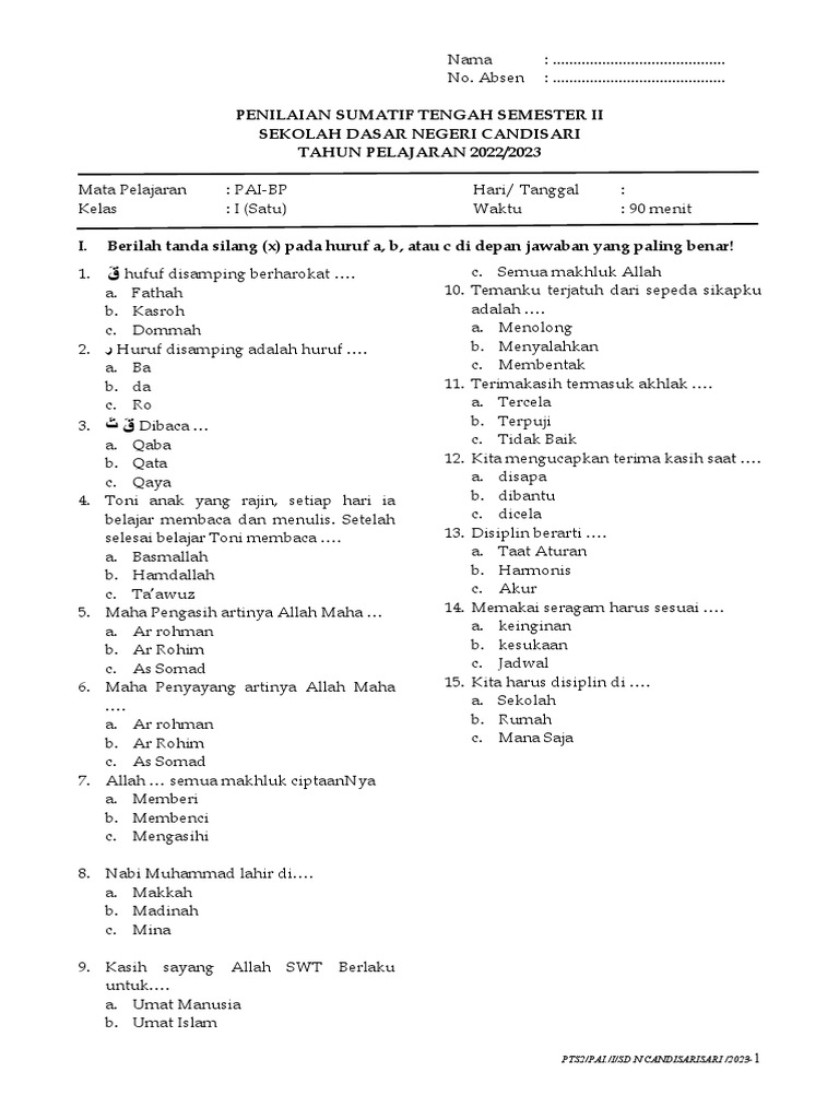 Kelas 1 Dan 4 Kurikulum Merdeka Pdf