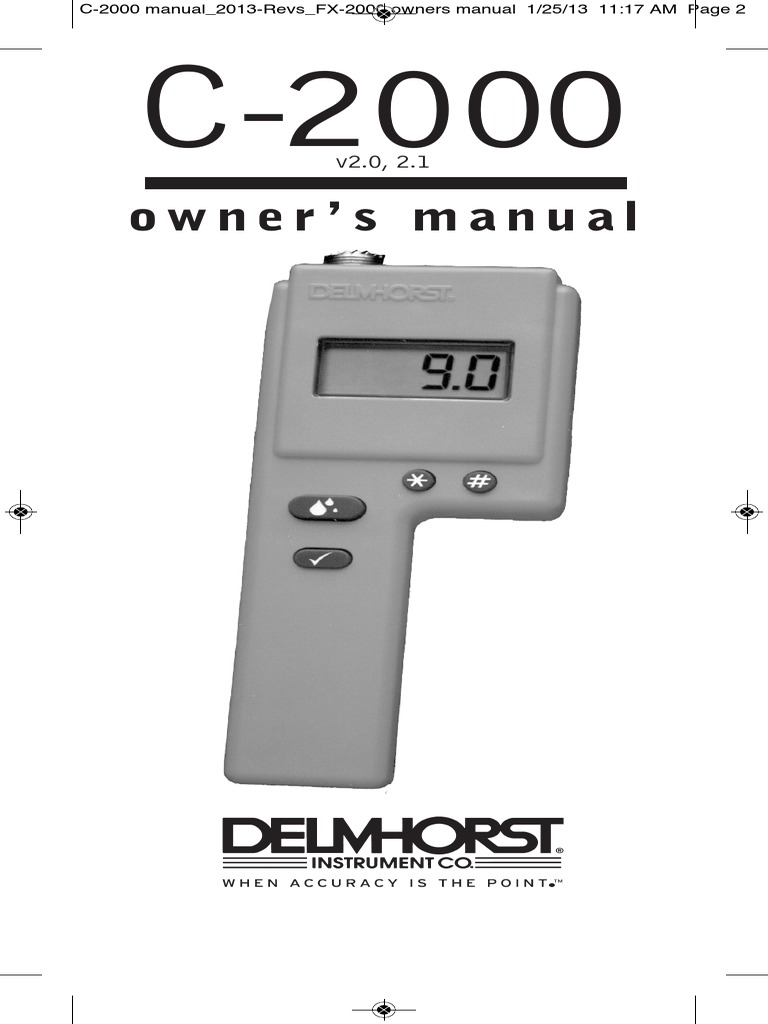 C2000 Owners Manual PDF Calibration Electrical Connector