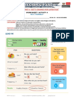 WORK SHEET 4 - LET'S CHANGE OUR LIFESTYLE - ACTIV. 4 - 5th GRADE