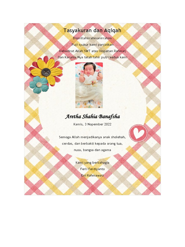 Tasyakuran Dan Aqiqah | PDF