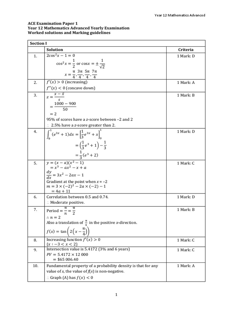 Ace Paper Solutions | Download Free PDF | Standard Score | Maxima And ...