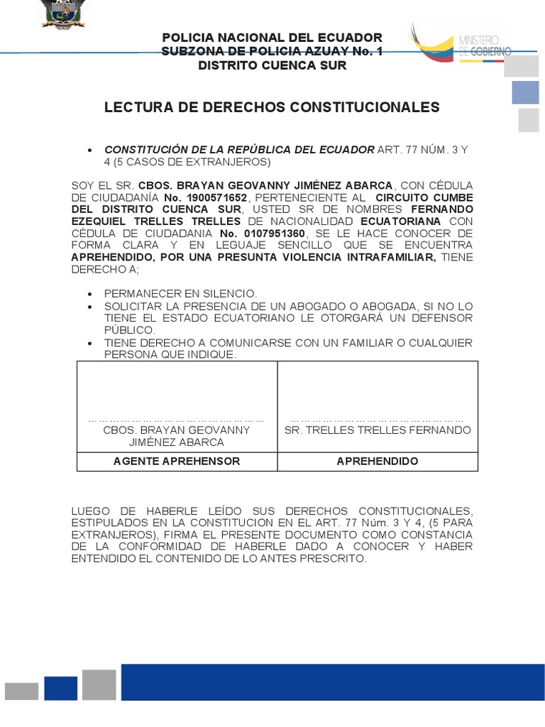 Lectura de Derechos Constitucionales | PDF