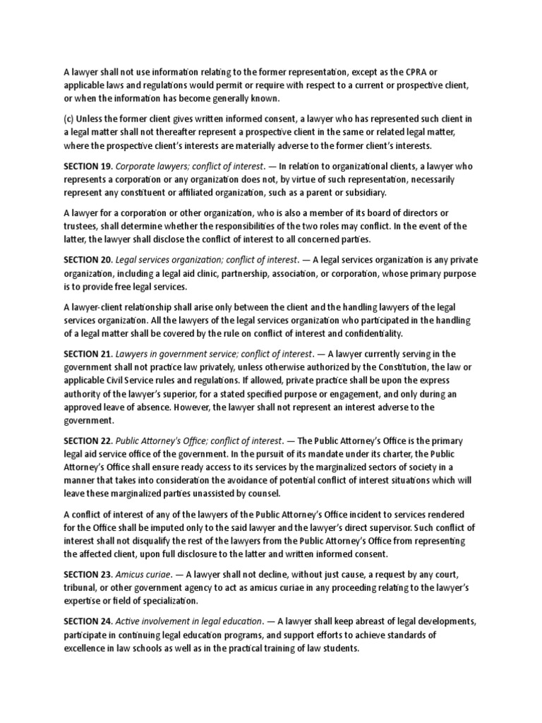 A Lawyer Shall Not Use Information Relating To The Former ...