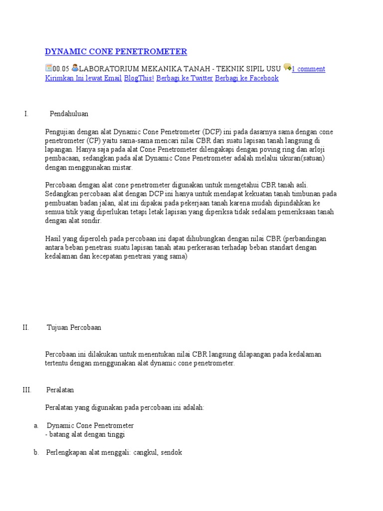 Pengujian DCP | PDF | Teknologi & Rekayasa