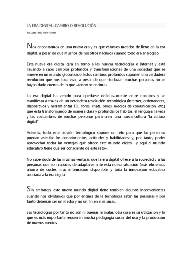 La Era Digital | PDF | Internet | Curso abierto masivo en linea