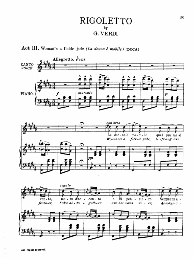 La Donna e Mobile Verdi PDF