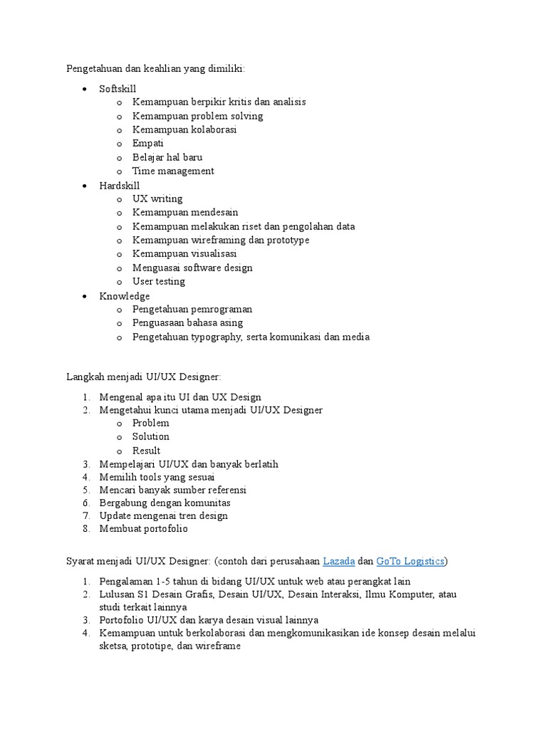 Panduan Menjadi UI/UX Designer Terampil | PDF | Karier & Perkembangan ...