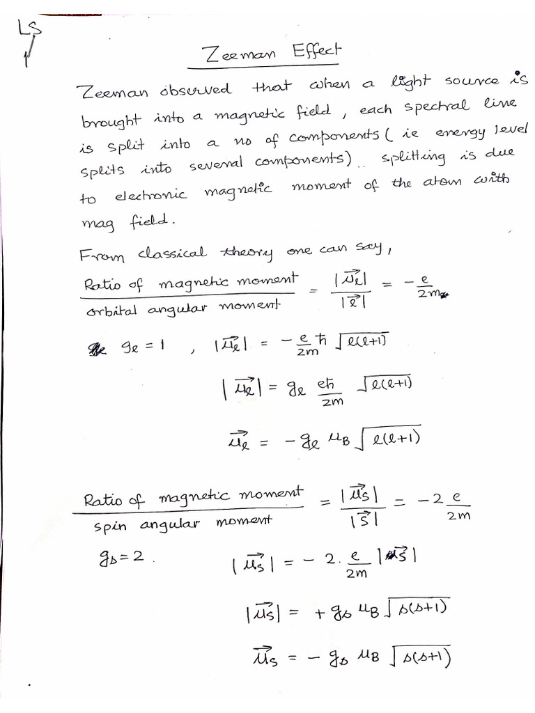 Zeeman Effect | PDF