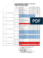 Jadwal UAS Genap Reg II (Sore) 2022-2023