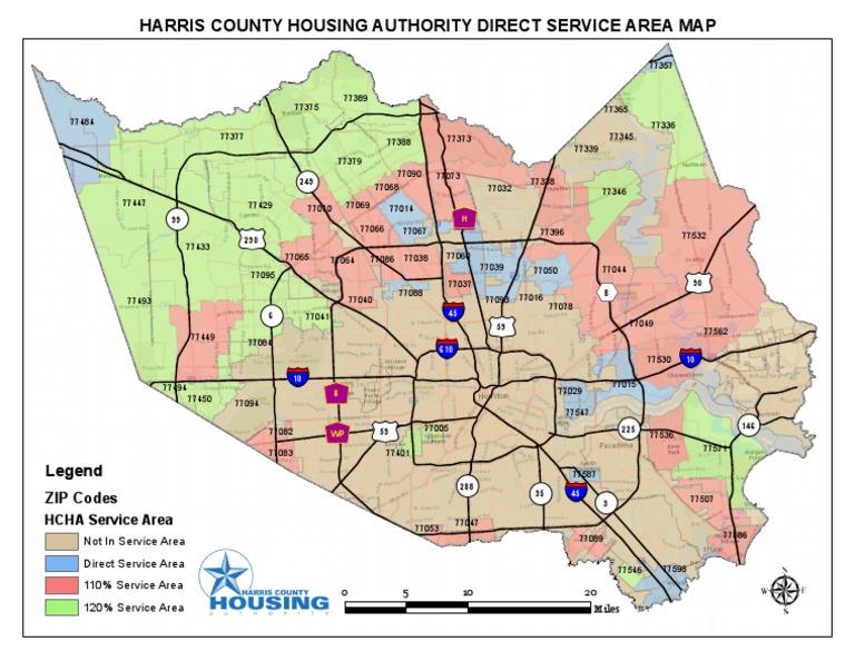 Harris County Housing Authority Direct Service Area Map PDF