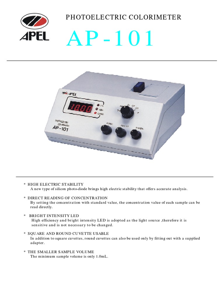 Dokumen Tips Photoelectric Colorimeter AP 101 Colorimeter AP 101 1