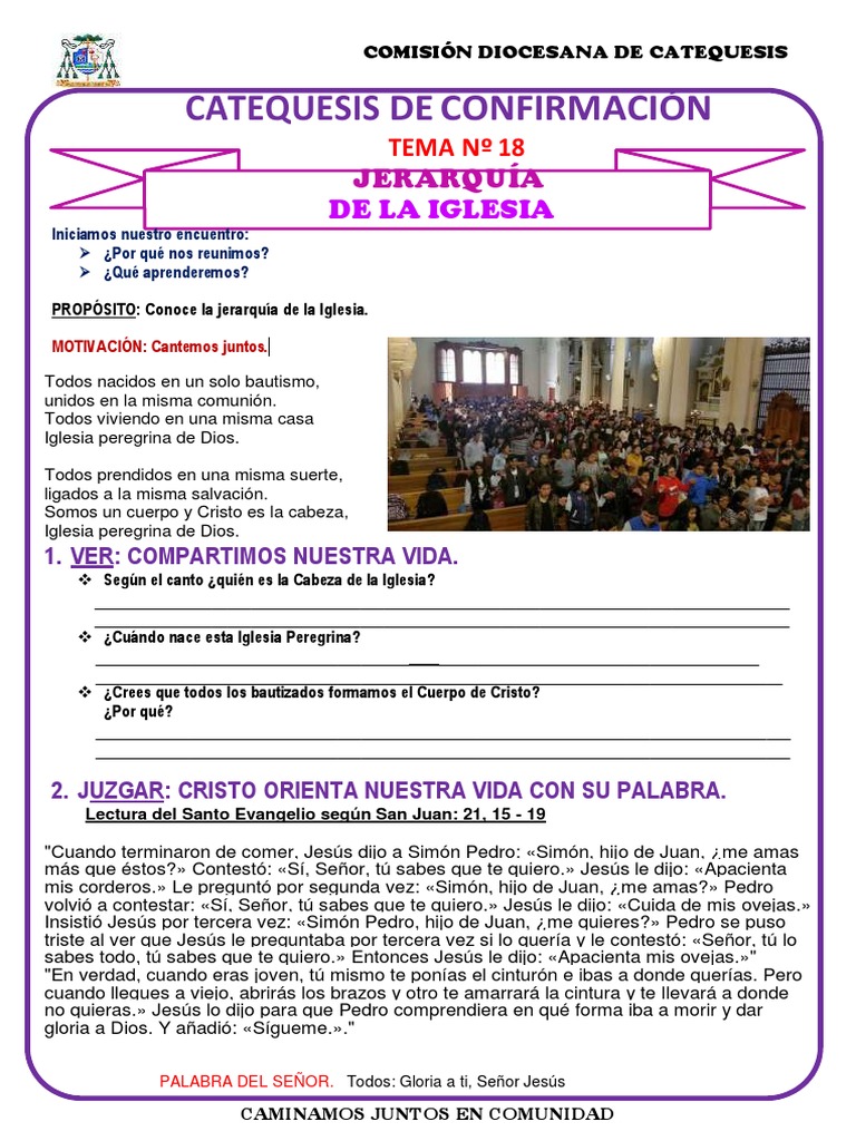 Tema #18 La Jerarquía de La Iglesia | PDF | obispo | Iglesia Católica