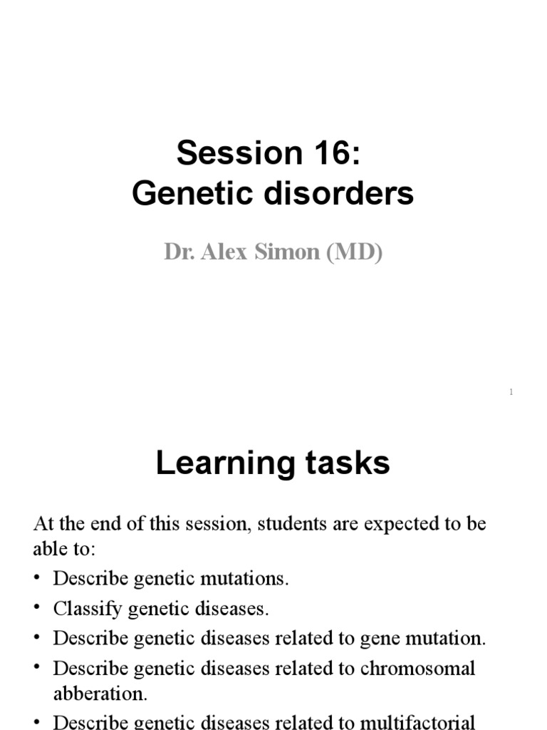 Session 16 Disorders PDF Ploidy Disorder