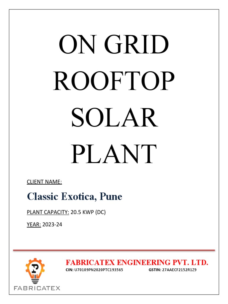 Classic Exotica Rooftop Solar Plant 20.5 KWP | PDF