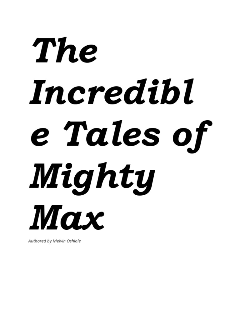 The Incredible Tales of Mighty Max PDF