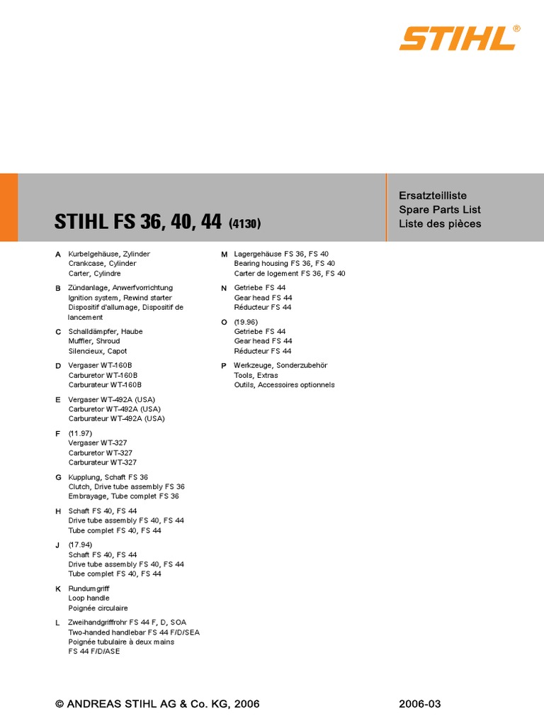 Stihl FS36 - FS40 - FS44 | PDF | Organe d'un moteur à explosion | Biens ...
