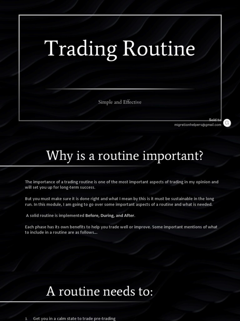 Essential Trading Routine for Success | PDF | Mindfulness | Sleep