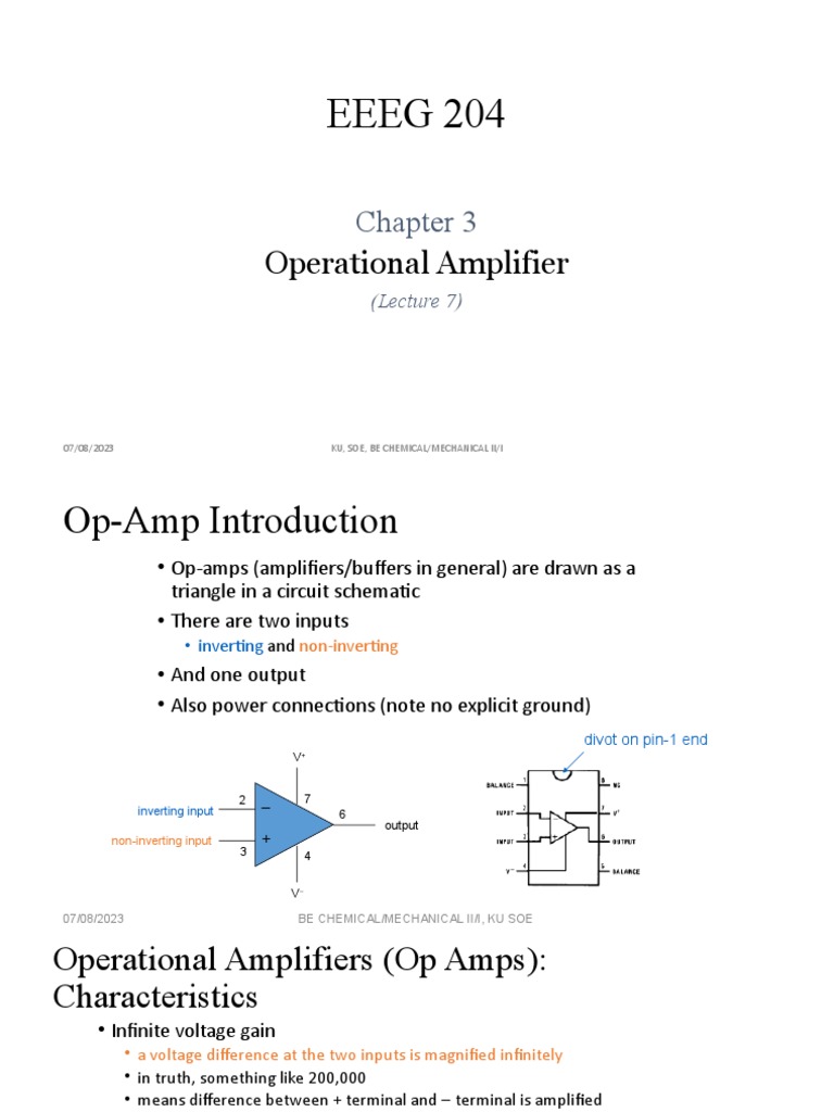 CH 3 Operational Amplifiers PDF Operational Amplifier Amplifier