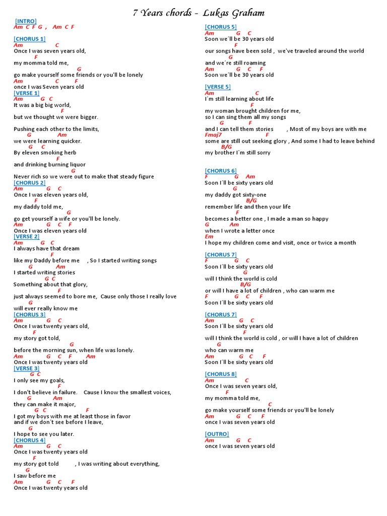 7-years-chords-pdf-song-structure