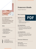 Beige Neutral Minimalist Digital Marketer Professional Resume