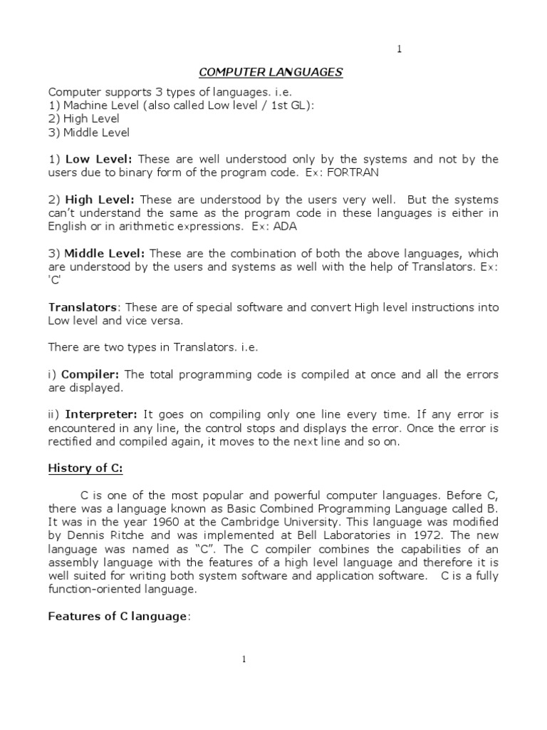 C Languages Ebook | PDF