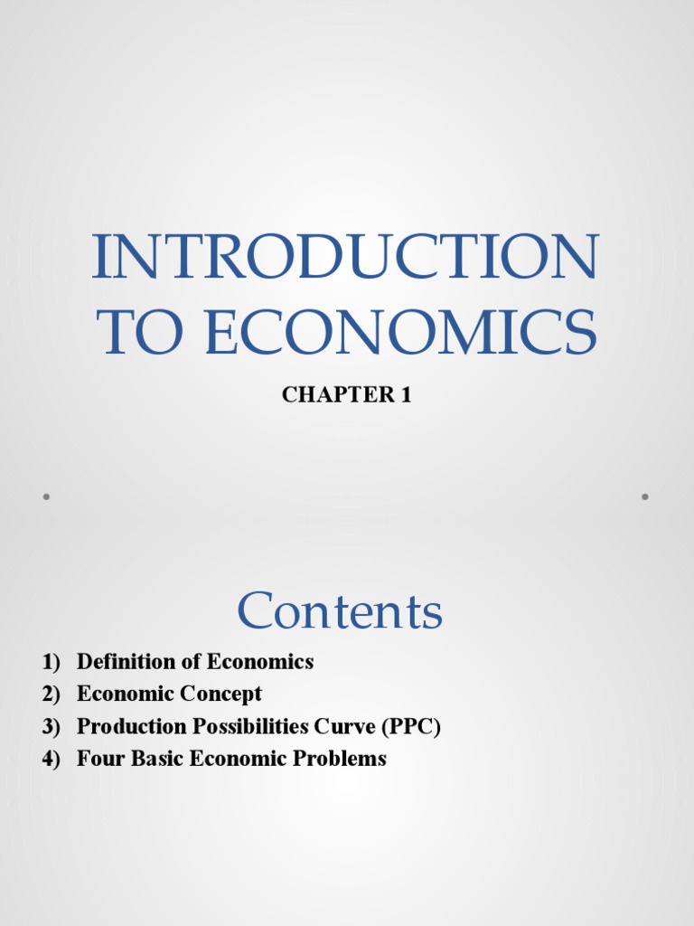 CH 1 - Introduction To Economics | Download Free PDF | Labour Economics ...