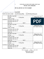 Phiếu Ra Đề Đồ Án Tốt Nghiệp: Cộng Hòa Xã Hội Chủ Nghĩa Việt Nam Khoa Xây Dựng Độc lập - Tự do - Hạnh phúc