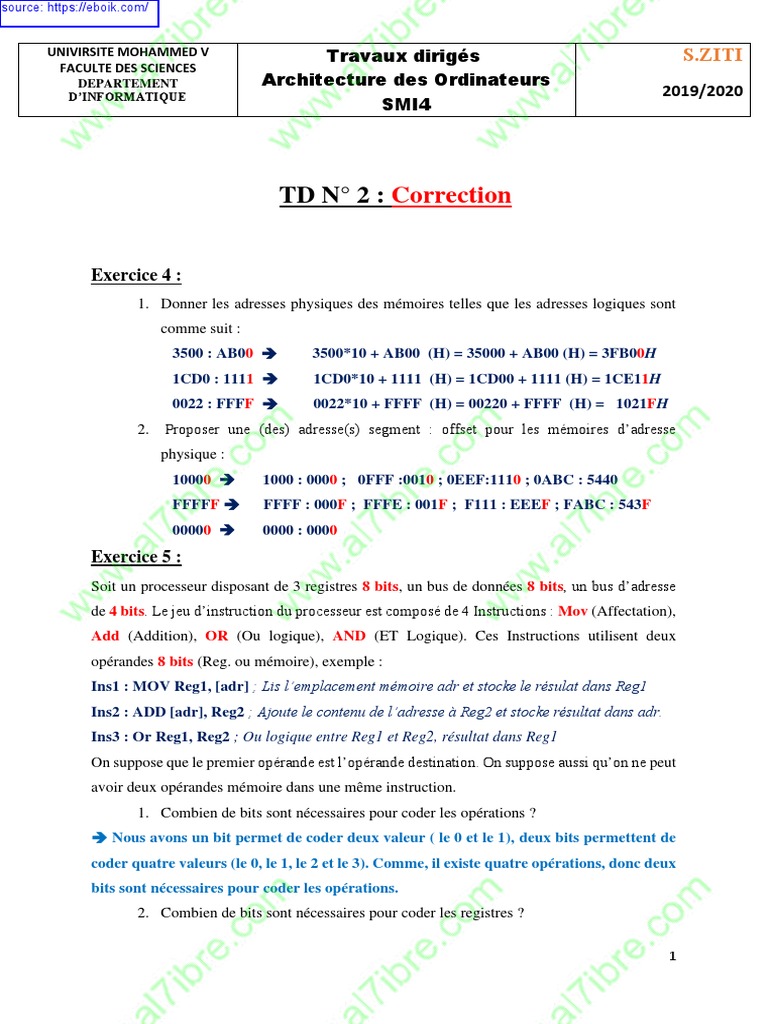 OA TD2 Correction 2019 2020 - Compressed | PDF | Technology & Engineering
