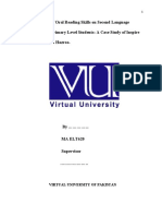 The Impact of Oral Reading Skills On Second Language Learning of Primary Level Students (AutoRecovered)