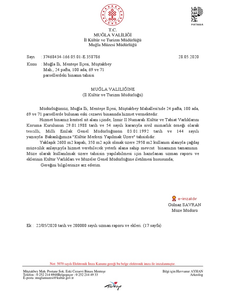 Müze Tahsis Üst Yazı | PDF