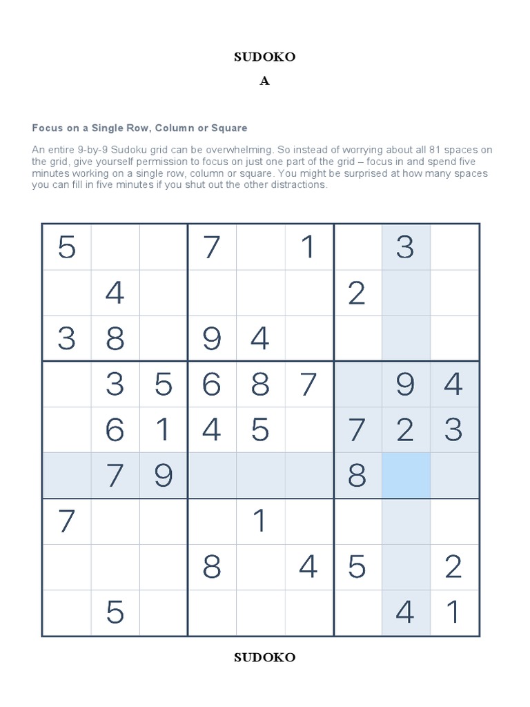 SUDOKO | PDF | Logic Puzzles | Abstract Strategy Games